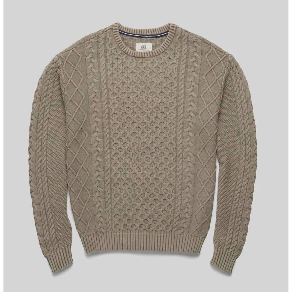 NEW SURFSIDE SUPPLY men's edward eddie knit sweater in chinchilla